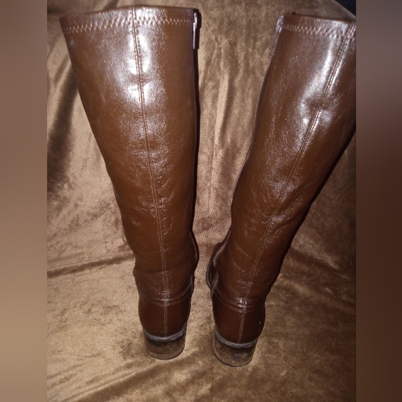 Enzo Angiolini Genuine Soft Leather Boots/ Vintage Brown Mid Calf Zipper Boots - Picture 3 of 15